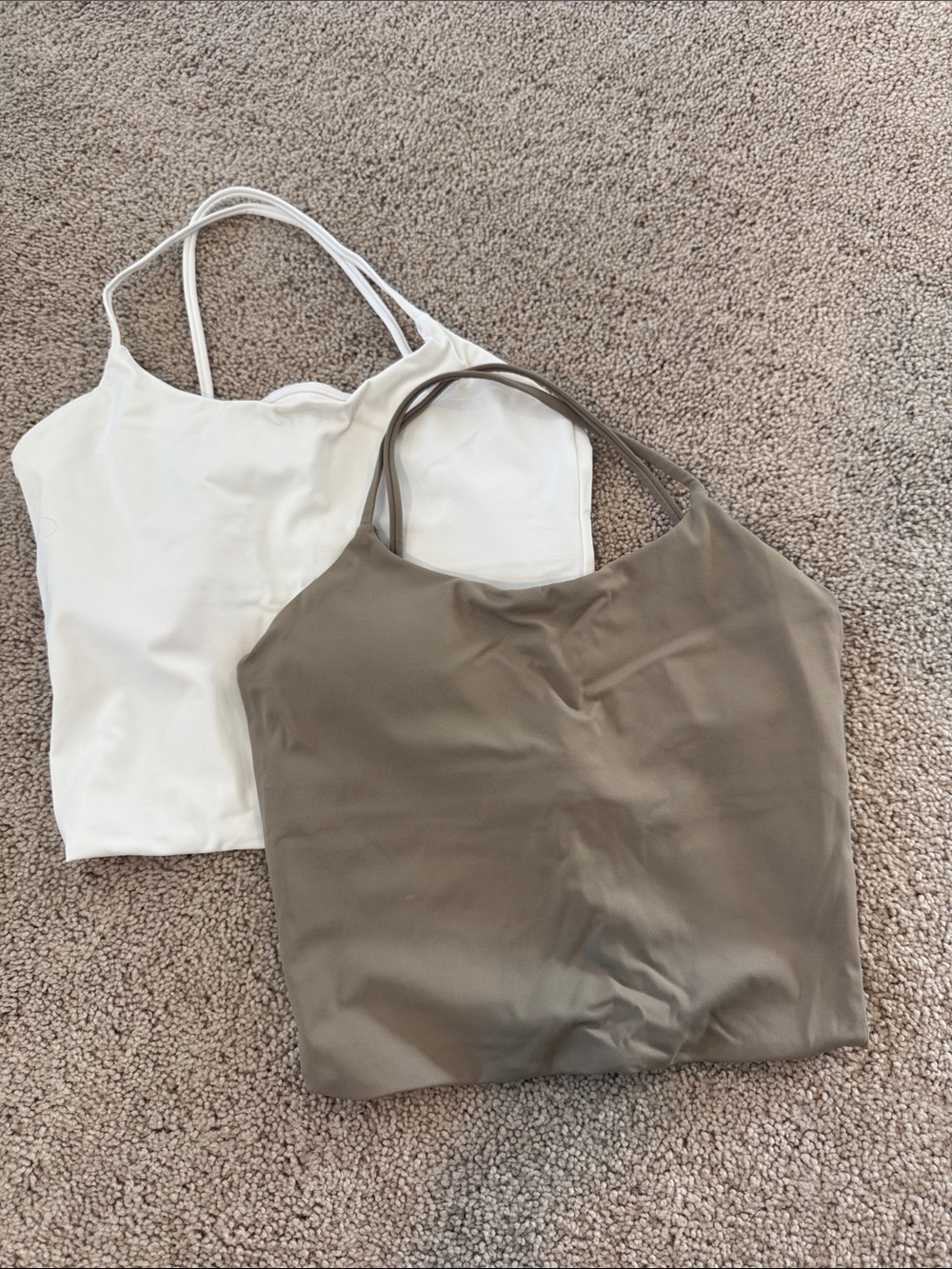 CSB | Scoop Neck Tank Top - White and Olive